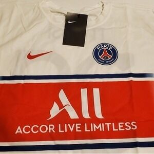New Lionel Messi Nike Dri-FIT PSG Jersey Shirt White Red Swoosh Sz XXL Messi #30